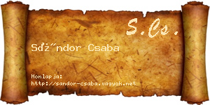 Sándor Csaba névjegykártya
