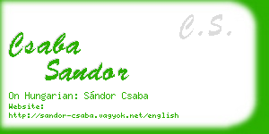csaba sandor business card